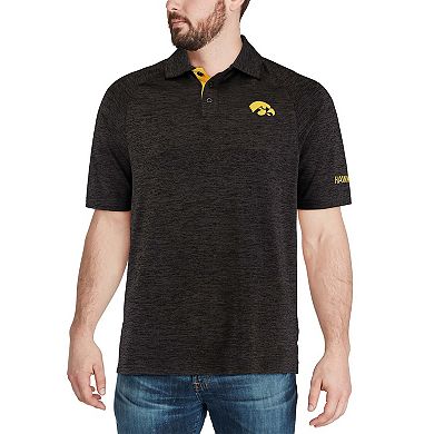 Men's Colosseum Black Iowa Hawkeyes Down Swing Polo