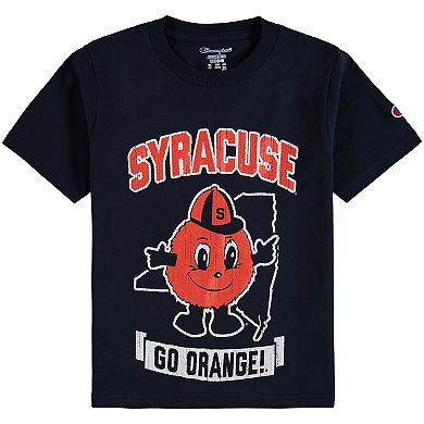 Youth Champion Navy Syracuse Orange Strong Mascot T-Shirt