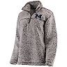 Women's Gray Michigan Wolverines Sherpa Super Soft Quarter-Zip Pullover Jacket