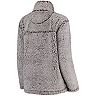 Women's Gray Michigan Wolverines Sherpa Super Soft Quarter-Zip Pullover Jacket