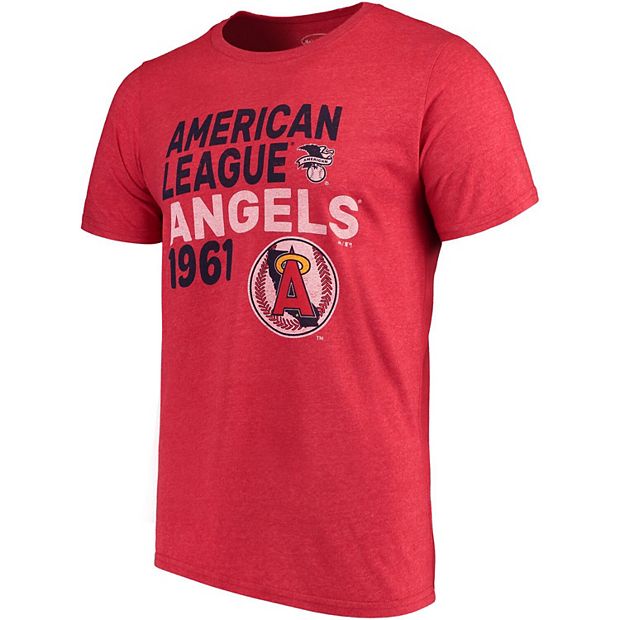 Los Angeles Angels Majestic Threads Throwback Cooperstown Collection  Tri-Blend T-Shirt - Red