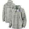 Women's Gray Northwestern Wildcats Sherpa Super Soft Quarter Zip Pullover Jacket