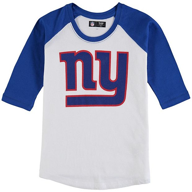 Women's New York Giants Nike Royal Fashion 3/4-Sleeve Raglan T-Shirt