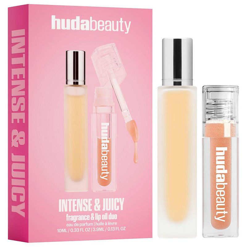 HUDA BEAUTY Intense & Juicy Fragrance & Lip Oil Duo,