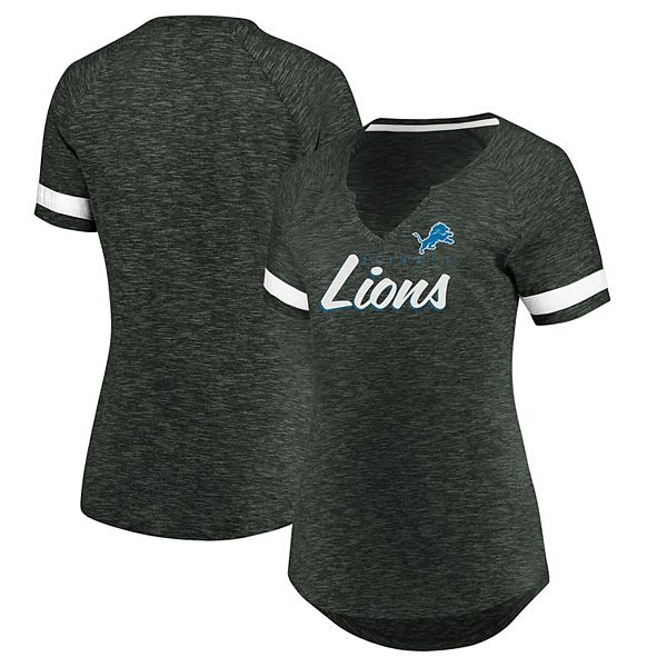 Women's Majestic Charcoal Detroit Lions Plus Size Through Thick or Thin ...