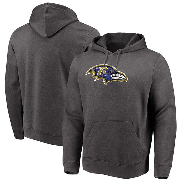 Men's Charcoal Baltimore Ravens Big & Tall Logo Pullover Hoodie