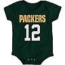 Infant Aaron Rodgers Green Green Bay Packers Mainliner Name and Number Bodysuit