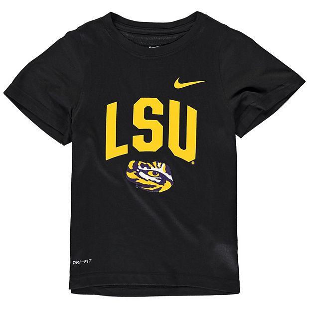 Women's Nike Black LSU Tigers Cropped Performance T-Shirt