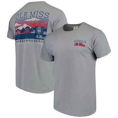 Men's Gray Ole Miss Rebels Comfort Colors Campus Scenery T-Shirt