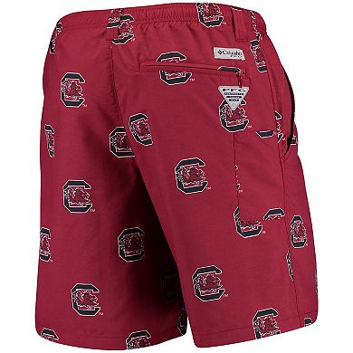 Men's Columbia PFG Garnet South Carolina Gamecocks Backcast II 8" Omni-Shade Hybrid Shorts
