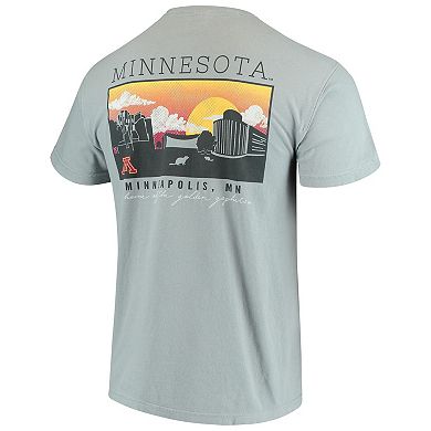 Men's Gray Minnesota Golden Gophers Team Comfort Colors Campus Scenery T-Shirt