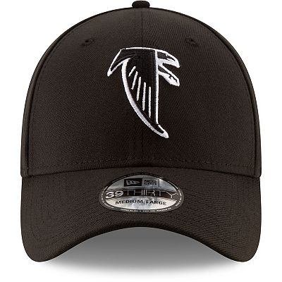 Men s New Era Black Atlanta Falcons Team Classic Throwback 39THIRTY Flex Hat