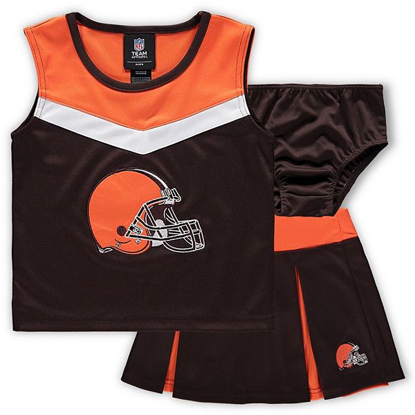 Girls Preschool Brown Cleveland Browns Two-Piece Spirit Cheer Cheerleader  Set With Bloomers