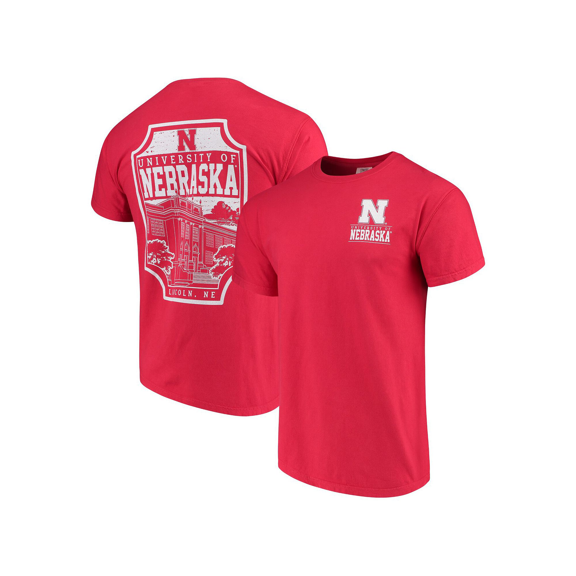 Mens Scarlet Nebraska Huskers Comfort Colors Campus Icon T-Shirt, Size: Sm