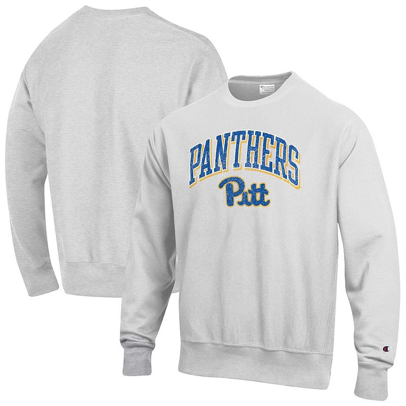 Mens Champion Gray Pitt Panthers Arch Over Logo Reverse Weave Pullover Swe