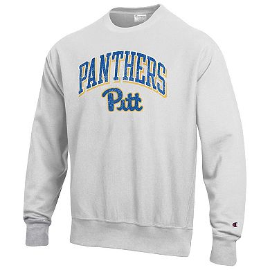 Men's Champion Gray Pitt Panthers Arch Over Logo Reverse Weave Pullover Sweatshirt
