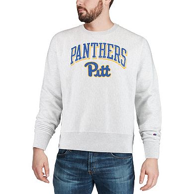 Men's Champion Gray Pitt Panthers Arch Over Logo Reverse Weave Pullover ...