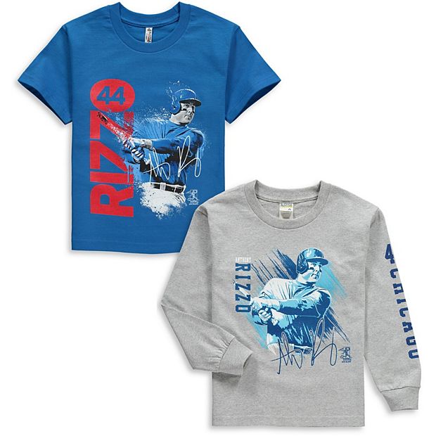 Youth Anthony Rizzo Royal/Gray Chicago Cubs Splash Player Graphic 2-Pack T- Shirt Set