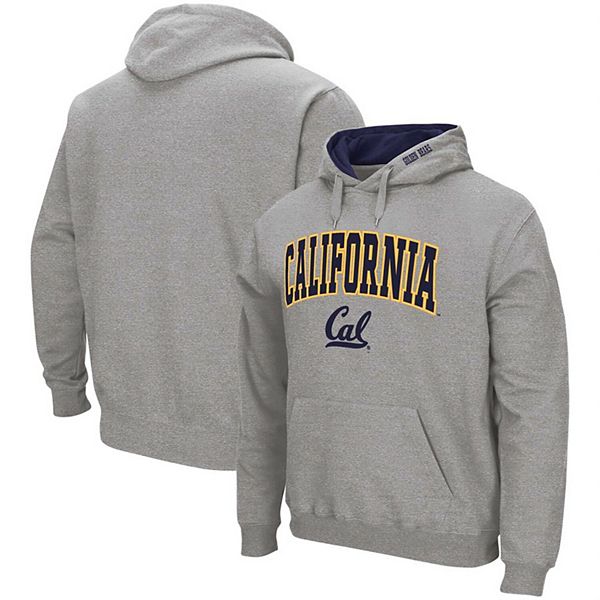 Men's Colosseum Heathered Gray Cal Bears Arch & Logo Pullover Hoodie