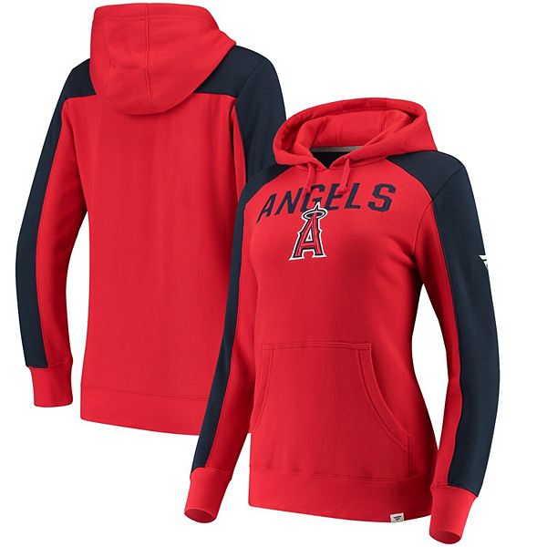 Women's Fanatics Branded Red/Navy Los Angeles Angels Iconic Pullover Hoodie