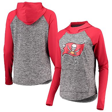 Women's G-III 4Her by Carl Banks Heathered Gray/Red Tampa Bay Buccaneers Championship Ring Pullover Hoodie