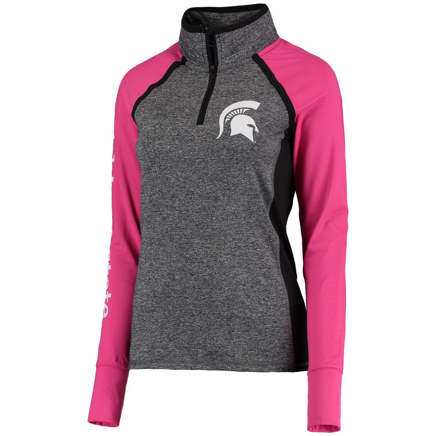 pink quarter zip pullover