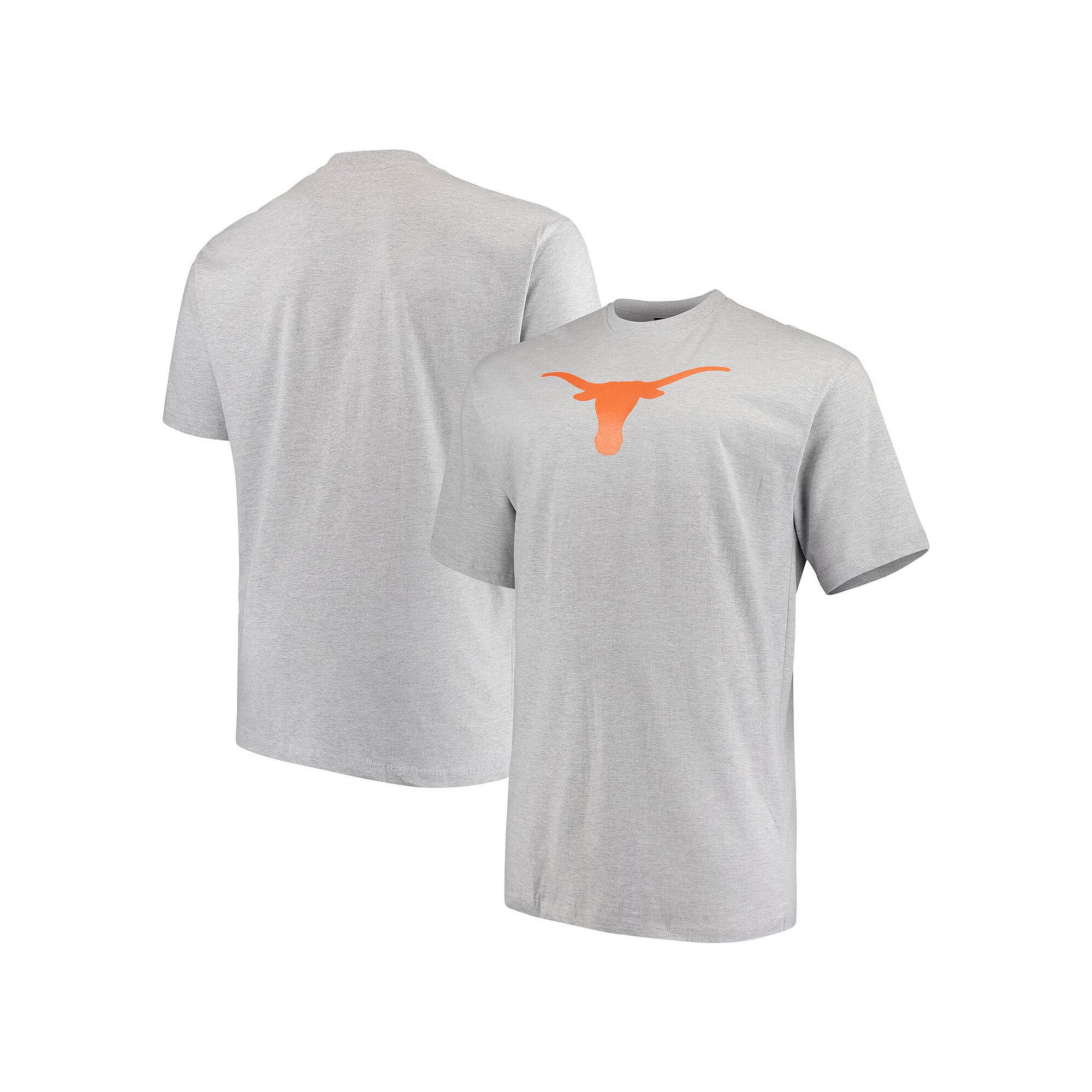 Mens Heathered Gray Texas Longhorns Big & Tall Lockup T-Shirt, Size: 6XB, 