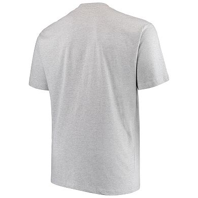 Men's Heathered Gray Texas Longhorns Big & Tall Lockup T-Shirt