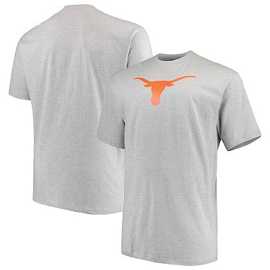 Men's Heathered Gray Texas Longhorns Big & Tall Lockup T-Shirt