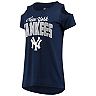 Women's G-III 4Her by Carl Banks Navy New York Yankees Clear the Bases Cold Shoulder T-Shirt