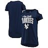 Women's G-III 4Her by Carl Banks Navy New York Yankees Clear the Bases Cold Shoulder T-Shirt