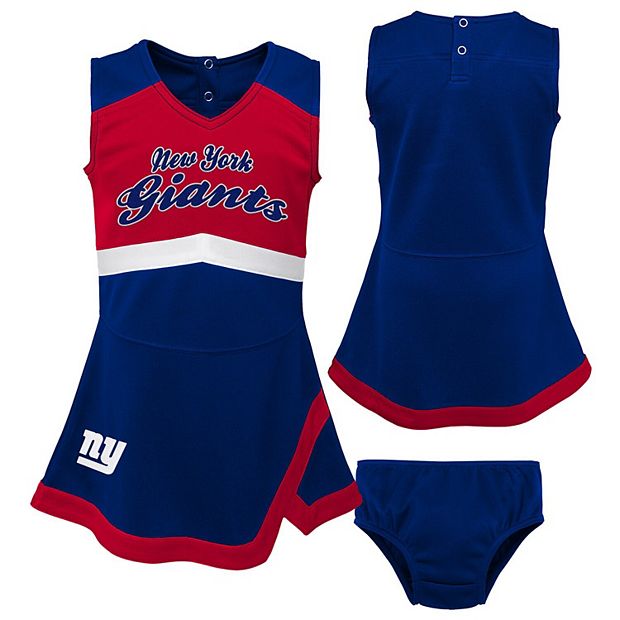 Girls Infant Royal/Red New York Giants Cheer Captain Jumper Dress