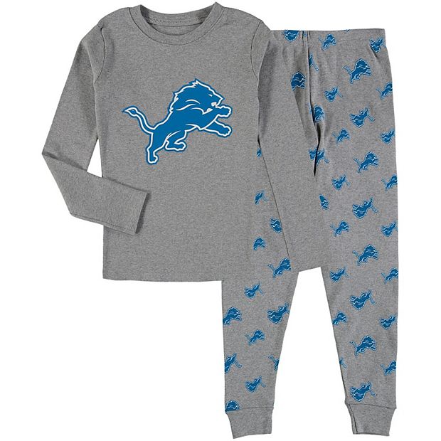 Preschool Heathered Gray Detroit Lions Long Sleeve T-Shirt & Pants Sleep Set