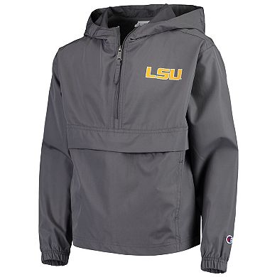 Youth Champion Graphite LSU Tigers Pack & Go Windbreaker Jacket