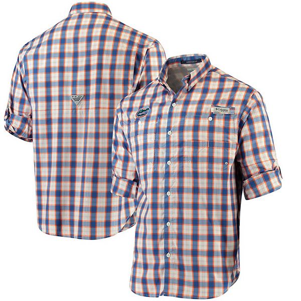 Men's Chicago Cubs Columbia Royal Tamiami Omni-Shade Button-Down Shirt