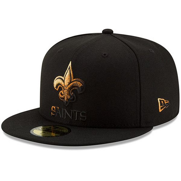 Men's New Era Black New Orleans Saints Color Dim 59FIFTY Fitted Hat