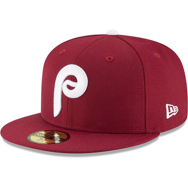 Men's New Era Maroon Philadelphia Phillies Cooperstown Collection Wool  59FIFTY Fitted Hat
