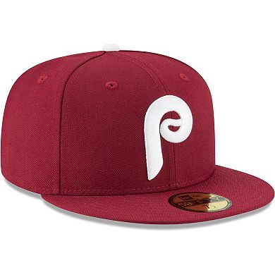 Men's New Era Maroon Philadelphia Phillies Cooperstown Collection Wool ...