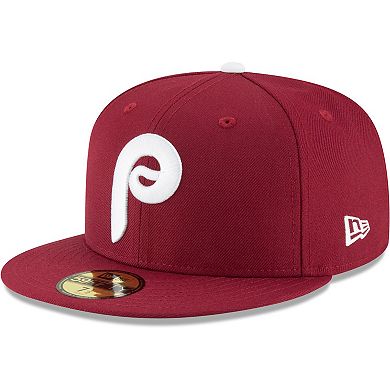 Men's New Era Maroon Philadelphia Phillies Cooperstown Collection Wool 59FIFTY Fitted Hat