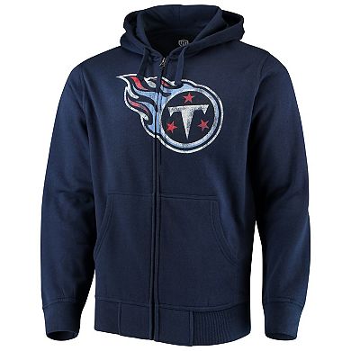 Men's G-III Sports by Carl Banks Navy Tennessee Titans Primary Logo Full-Zip Hoodie