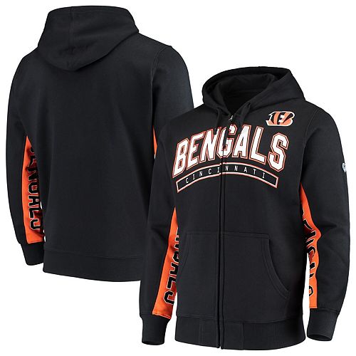 Men S Hands High Black Orange Cincinnati Bengals Blowout Full Zip Hoodie