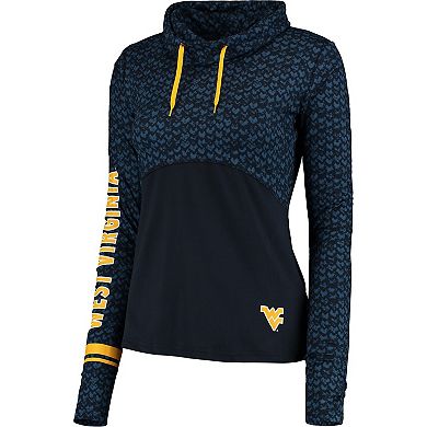 Women's Colosseum Navy West Virginia Mountaineers Scaled Mock Neck Fitted Pullover