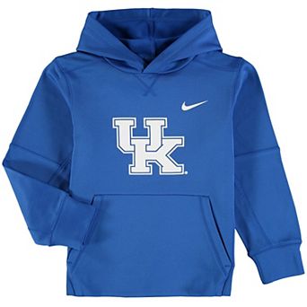 Youth Nike Royal Kentucky Wildcats Logo KO Pullover Performance Hoodie