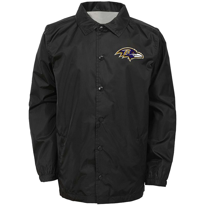 UPC 191044315554 product image for Youth Black Baltimore Ravens Bravo Coach Jacket, Boy's, Size: YTH Large | upcitemdb.com