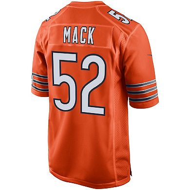 Men's Nike Khalil Mack Orange Chicago Bears 100th Season Game Jersey