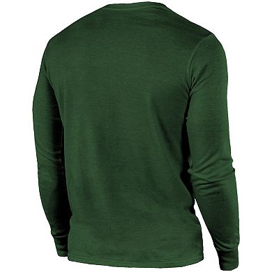 New York Jets Majestic Threads Lockup Tri-Blend Long Sleeve T-Shirt - Green
