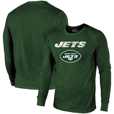 New York Jets Majestic Threads Lockup Tri-Blend Long Sleeve T-Shirt - Green