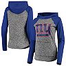 Women's G-III 4Her by Carl Banks Heathered Gray/Royal New York Giants Championship Ring Pullover Hoodie