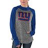 Women's G-III 4Her by Carl Banks Heathered Gray/Royal New York Giants Championship Ring Pullover Hoodie