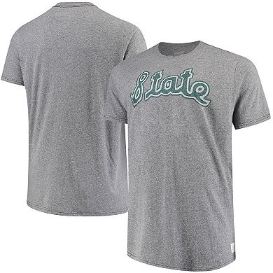 Men's Original Retro Brand Gray Michigan State Spartans Big & Tall Tri-Blend T-Shirt